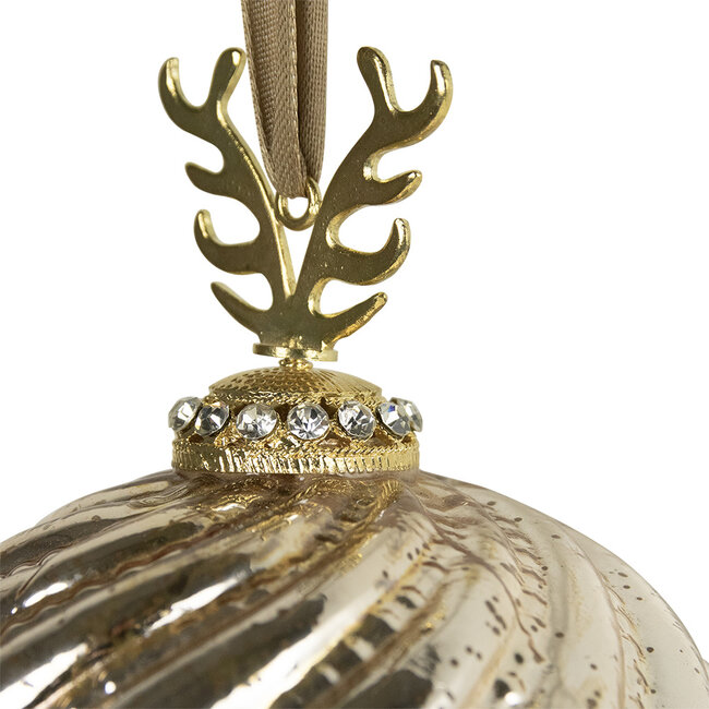 Mars & More decoratie bal gewei goud 10cm