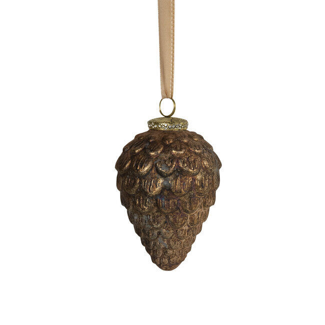 Mars & More decoratie dennenappel antiek bruin 14cm