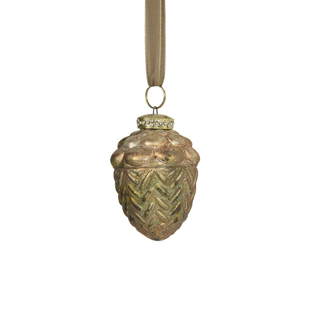 Mars & More decoratie eikel antiek groen 8cm