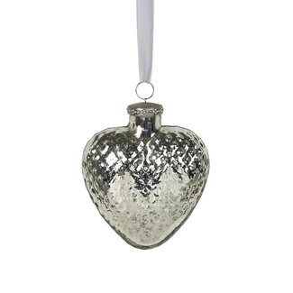 Mars & More decoratie hart zilver 15cm