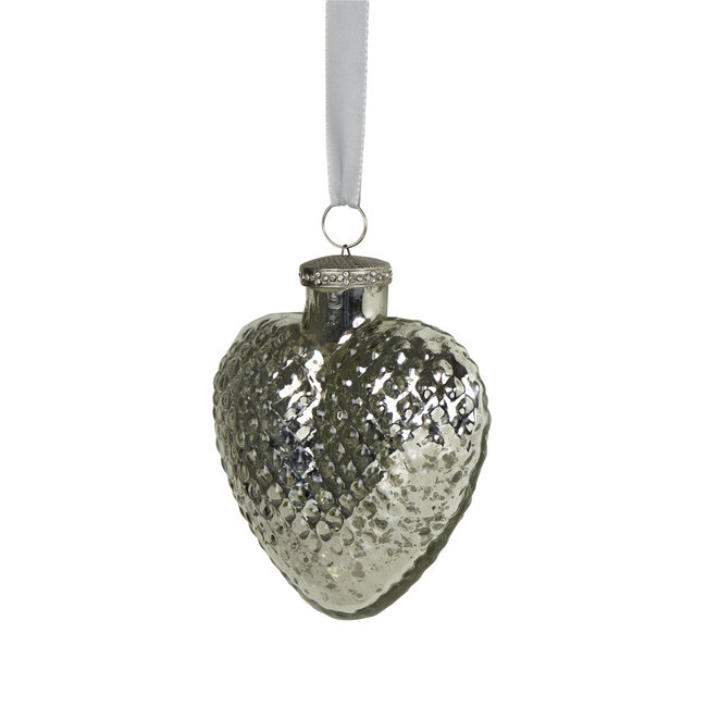 Mars & More decoratie hart zilver 15cm