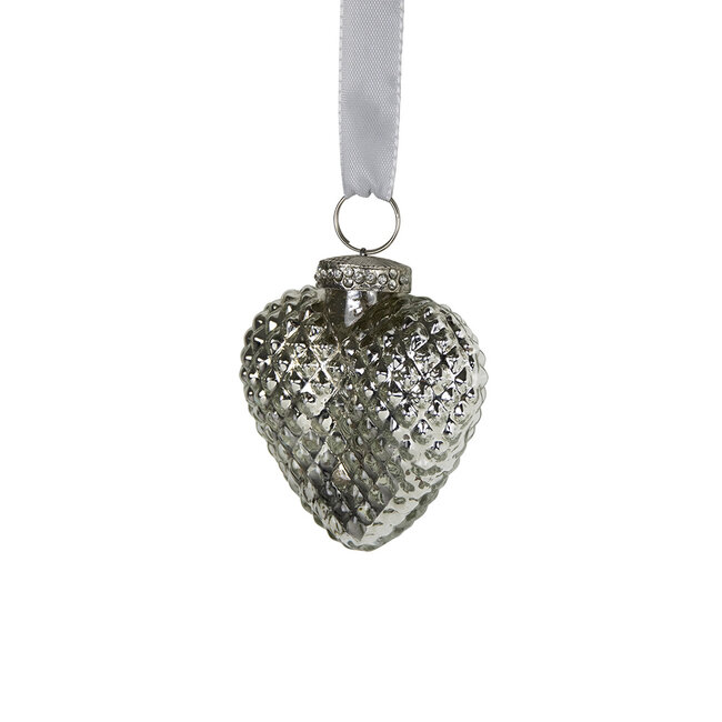 Mars & More decoratie hart zilver 8cm