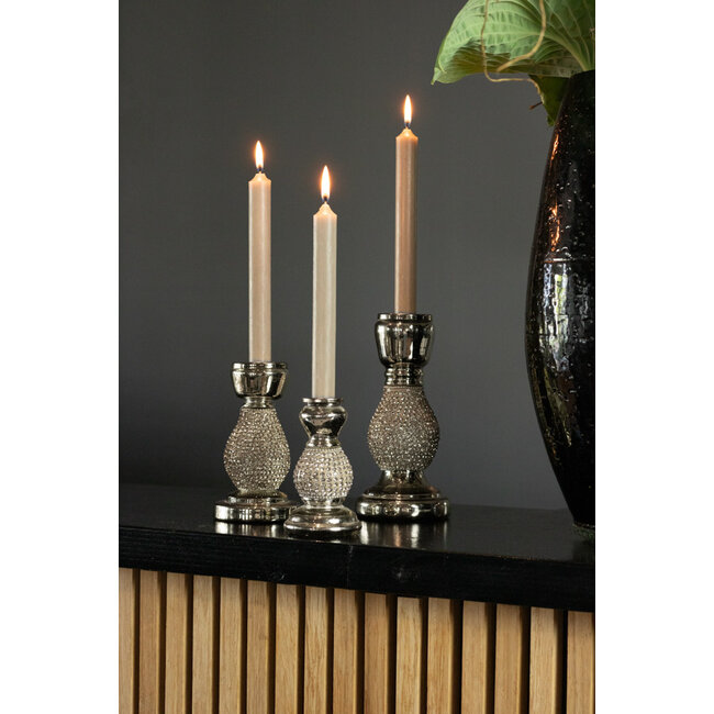 Mars & More kandelaar strass zilver 10cm