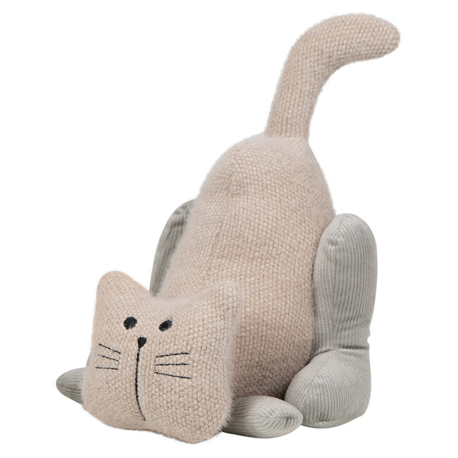 Mars & More deurstopper kat staart ecru 18x15x17 cm