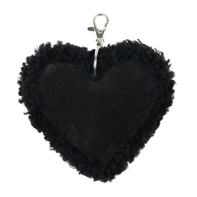 Mars & More schaap zwart sleutelhanger hart leer 10cm