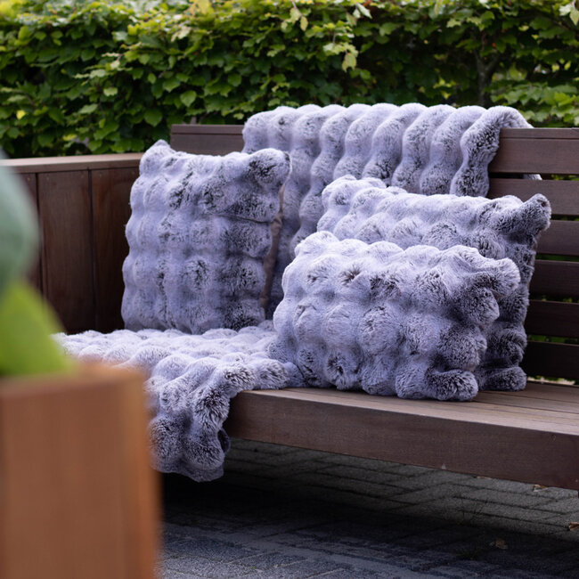 Mars & More kussen teddy bubble grijs 45x45cm