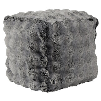Mars & More poef teddy bubble grijs 40x40x45cm