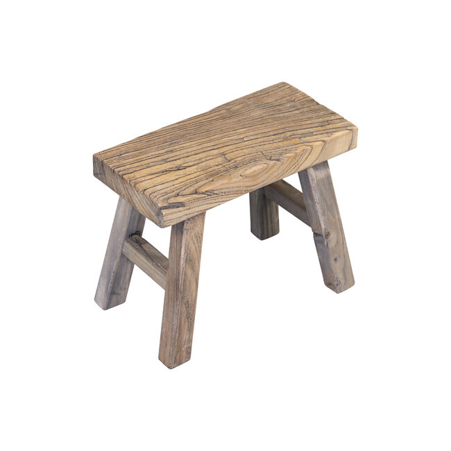 Mars & More gerecyclede elmwood voetenbankje 25x12x20cm