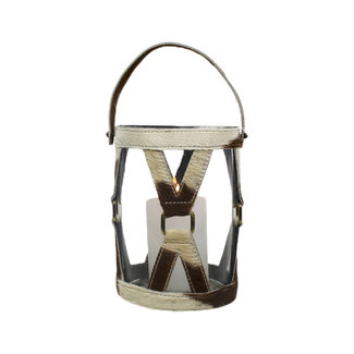 Mars & More *windlicht koe hengsel bruin/wit 20cm*