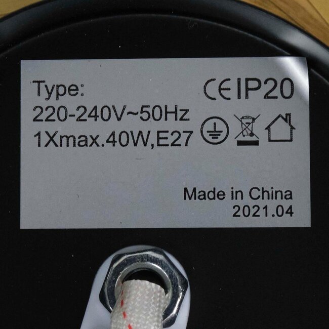 Mars & More bamboe wandlamp 32cm (incl. elec. snoer)*