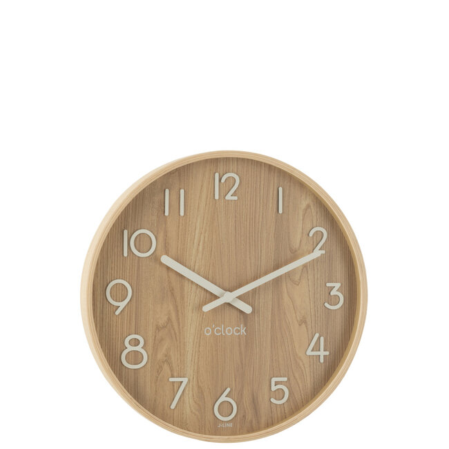 J-line Wandklok Mdf Naturel Groot 53 cm