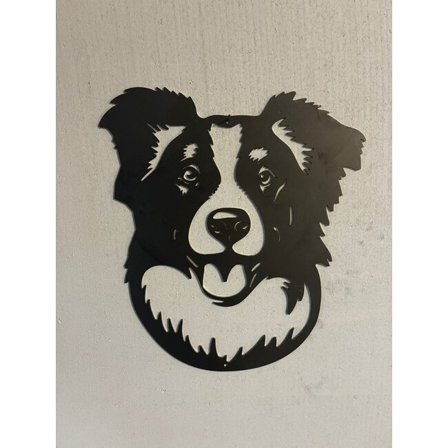 Siermetaal Wanddecoratie metaal Bordercollie Finn 33 x 29 cm