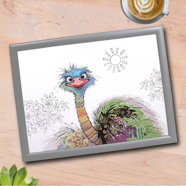 Simon Sloth Schootkussen laptray  Oscar de struisvogel 44 x 33 x 6 cm