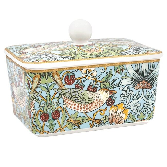 Lesser & Pavey Botervloot Strawbarry thief porselein -16x10x10cm