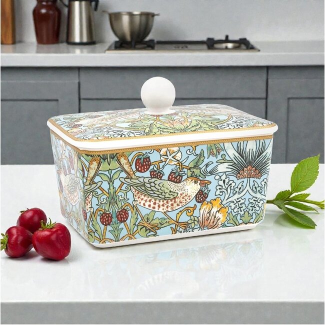 Lesser & Pavey Botervloot Strawbarry thief porselein -16x10x10cm