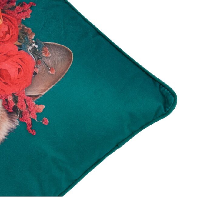 Mars & More Kussen Portret kat blauw 45x45cm