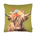 Mars & More Kussen Portret Schotse Hooglander groen 45x45cm
