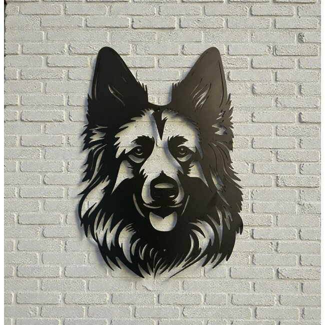 Siermetaal Wanddecoratie metaal Tervuerense Herder 40 cm x 28 cm