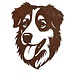 Siermetaal Wanddecoratie metaal Australian shepherd 37 x 31 cm