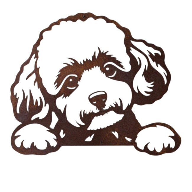 Siermetaal Wanddecoratie metaal Toy Poedel 37 x 30 cm