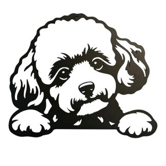 Siermetaal Wanddecoratie metaal Toy Poedel 37 x 30 cm