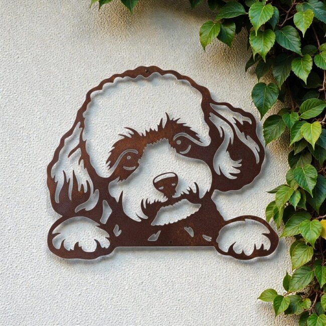 Siermetaal Wanddecoratie metaal Toy Poedel 37 x 30 cm