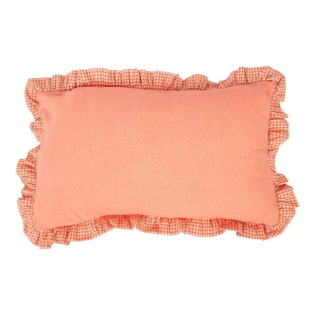 Mars & More Kussen Artisan Gingham plooien oranje 40x60cm