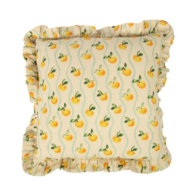 Mars & More Kussen Artisan Aperol spritz lemon plooien 45x45cm