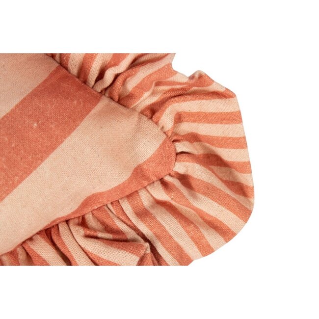 Mars & More Kussen Artisan plooien strepen oranje 45x45cm