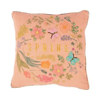Mars & More Kussen Artisan Gingham spring print oranje 45x45cm