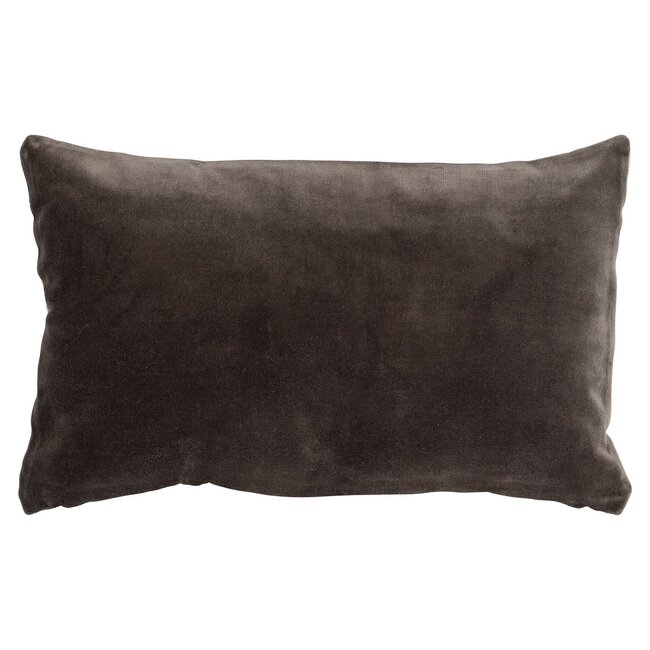 Linen & More fluwelen sierkussen bruin 30x50cm