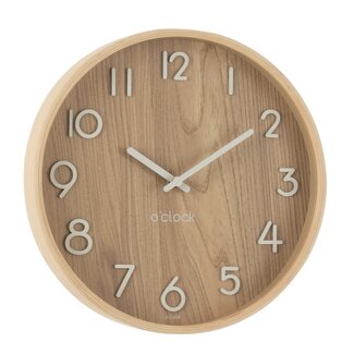 J-Line Wandklok Multiplex/Mdf Natuurlijk Klein