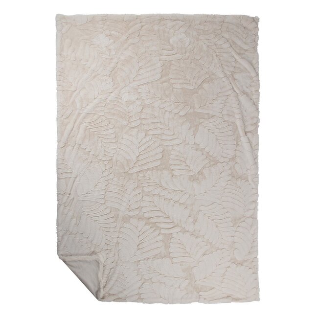 Linen & More Plaid Bladeren Off White 140x200cm