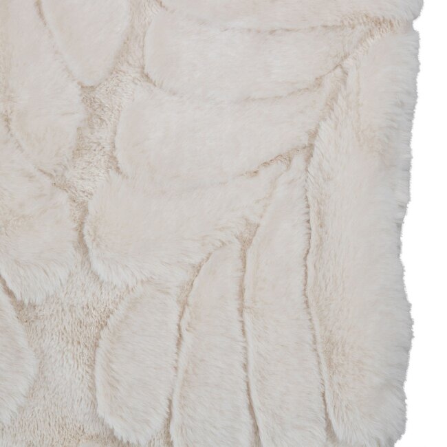 Linen & More Plaid Bladeren Off White 140x200cm