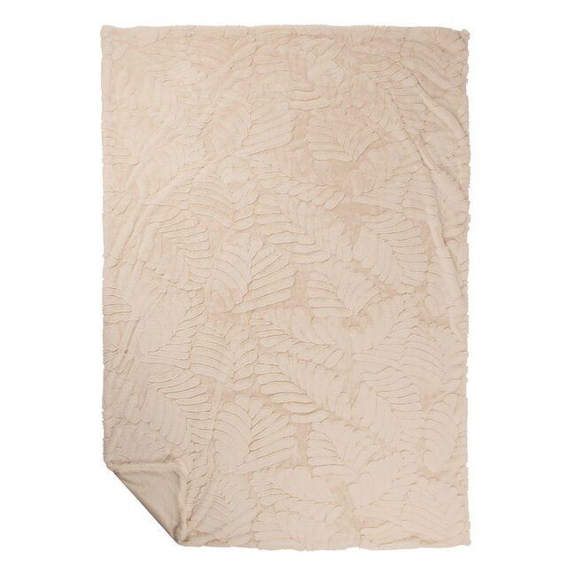 Linen & More Plaid Bladeren Beige 140x200cm