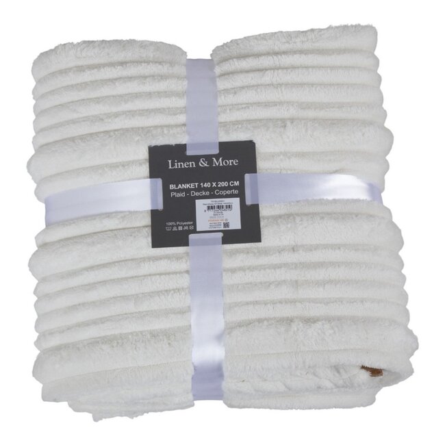 Linen & More Plaid Strepen Off White 140x200cm