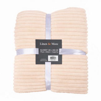 Linen & More Plaid Strepen Beige 140x200cm
