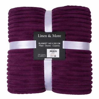 Linen & More Plaid Strepen Paars 140x200cm