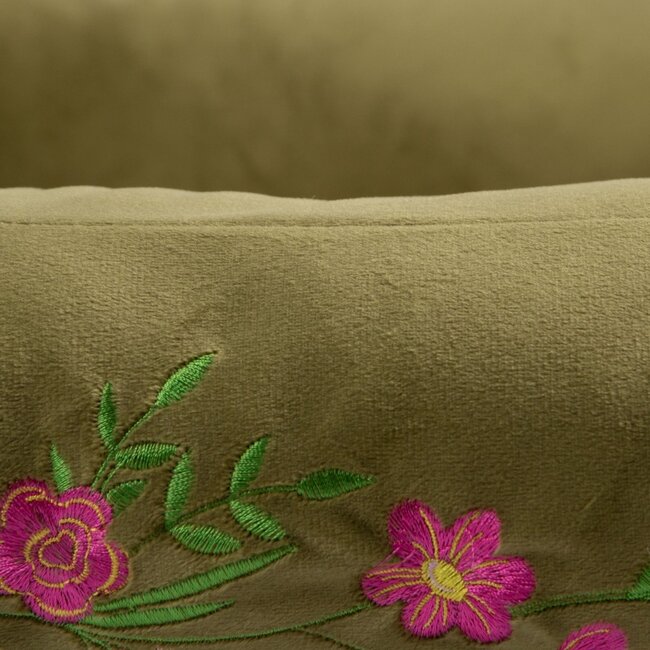 Mars & More Dierenmand M borduurwerk olijf groen 65x50x20cm