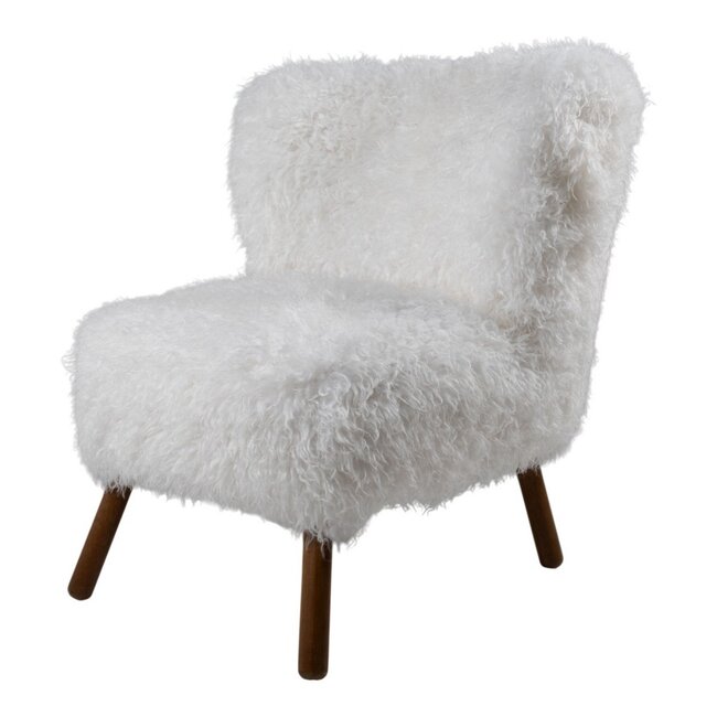 Mars & More stoel tibetan lamb off white 60x72x74cm