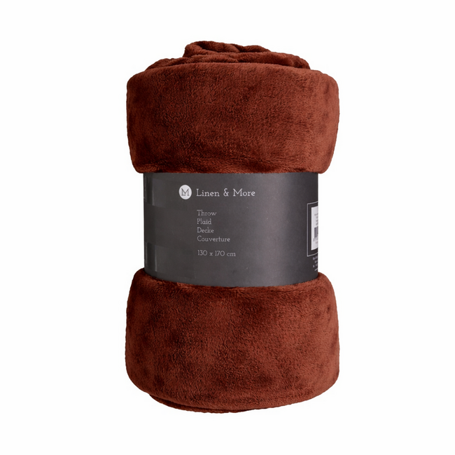 Linen & More Marmaris Plaid Bruin 130x170cm (rolled)