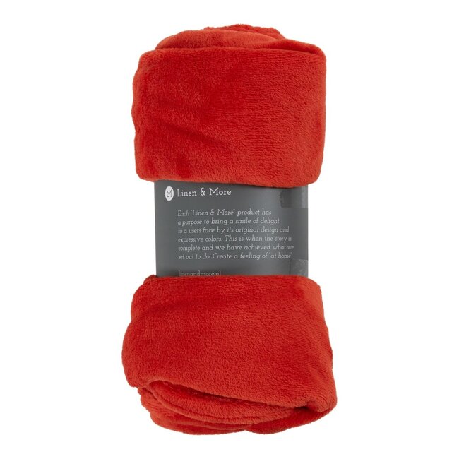 Linen & More Marmaris plaid Oranje 130x170cm (rolled)