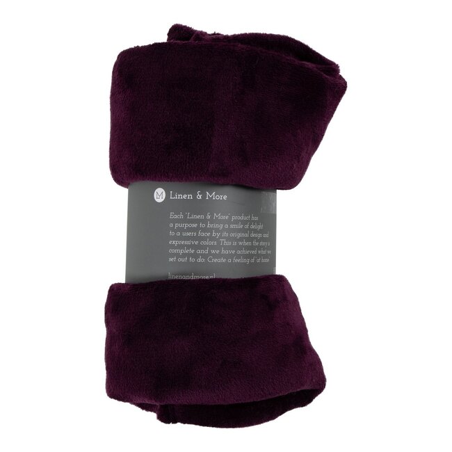 Linen & More Marmaris plaid Paars 130x170cm (rolled)