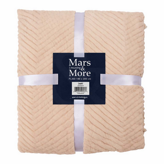 Mars & More Plaid Visgraat Beige 140x200cm