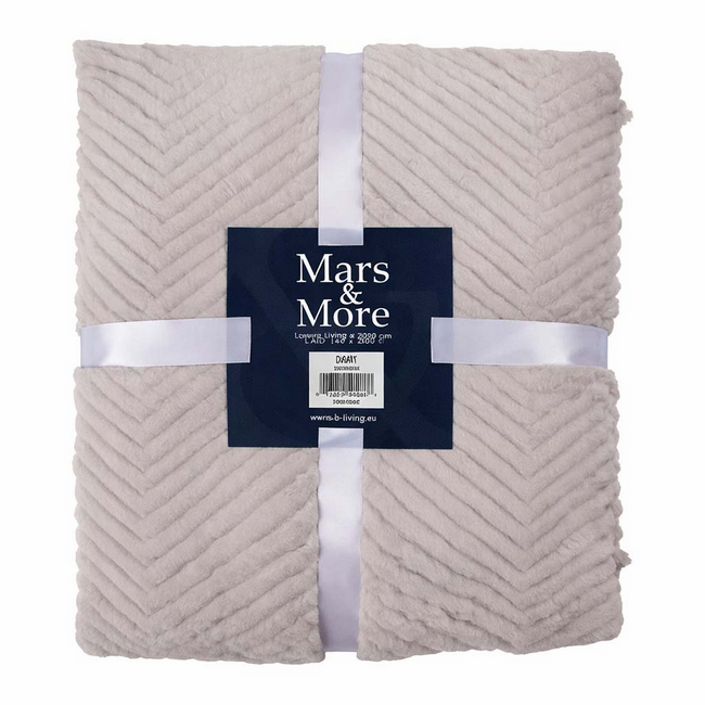 Mars & More Plaid Visgraat Grijs 140x200cm