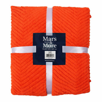 Mars & More Plaid Visgraat Oranje 140x200cm