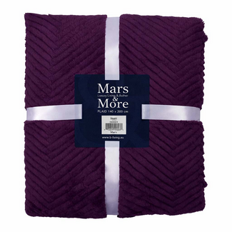 Mars & More Plaid Visgraat Paars 140x200cm