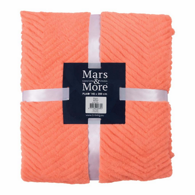 Mars & More Plaid Visgraat Roze 140x200cm