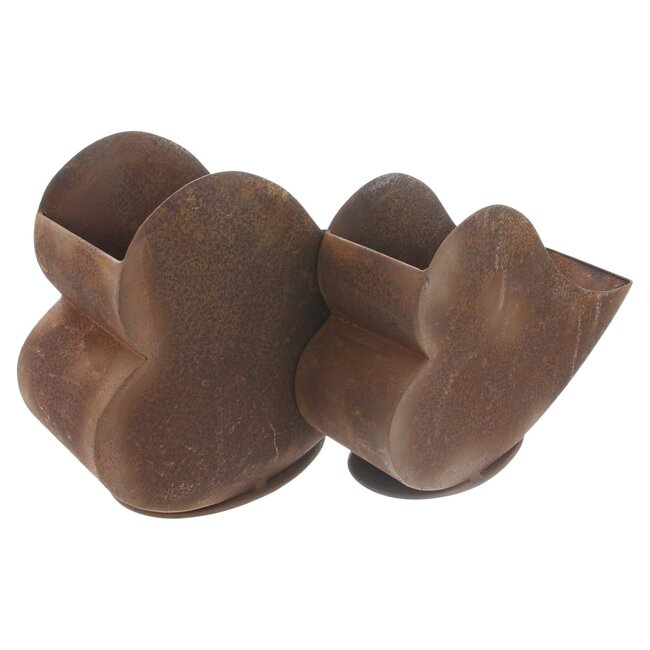 Dream-Garden Bloempotten in hartvorm roest metaal  set van 2