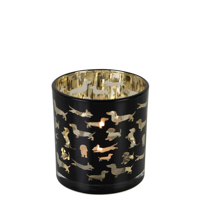 Mars & More Theelichthouder silhouet teckel klein 8cm